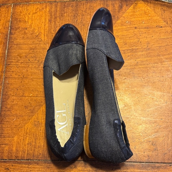 AGL Women's Navy Denim Flats - Picture 4 of 12